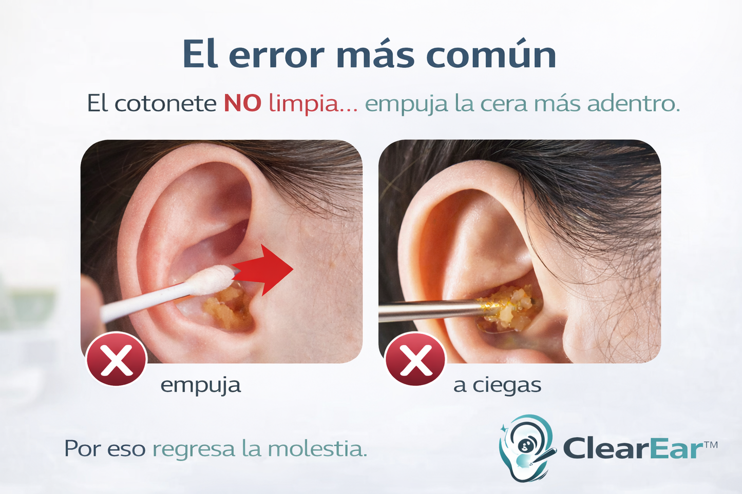 ¿Te estás empujando la cera más adentro sin darte cuenta?